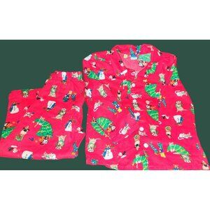 Toddler Old Navy Holiday-Print Red Pajama Set Size 4T Christmas Jammies